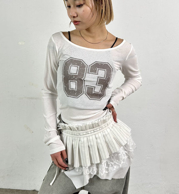  「ナンバリングバックデザイントップス」|Tシャツ・カットソー|