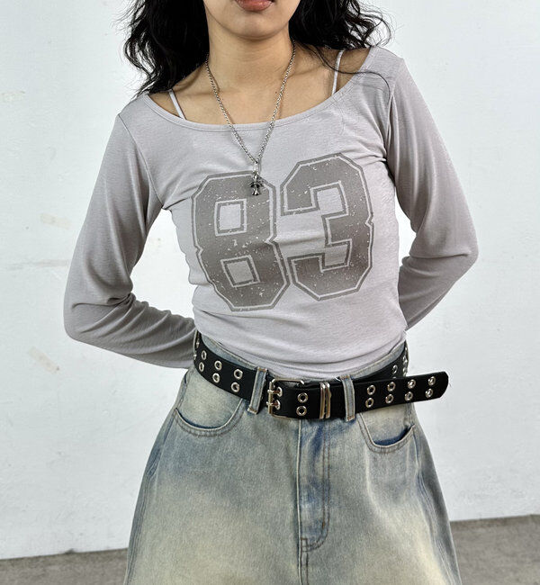  「ナンバリングバックデザイントップス」|Tシャツ・カットソー|