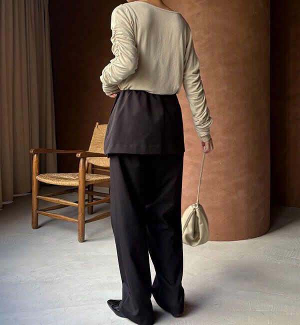  「インナーSET袖ギャザーヘンリーTシャツ」|Tシャツ・カットソー|