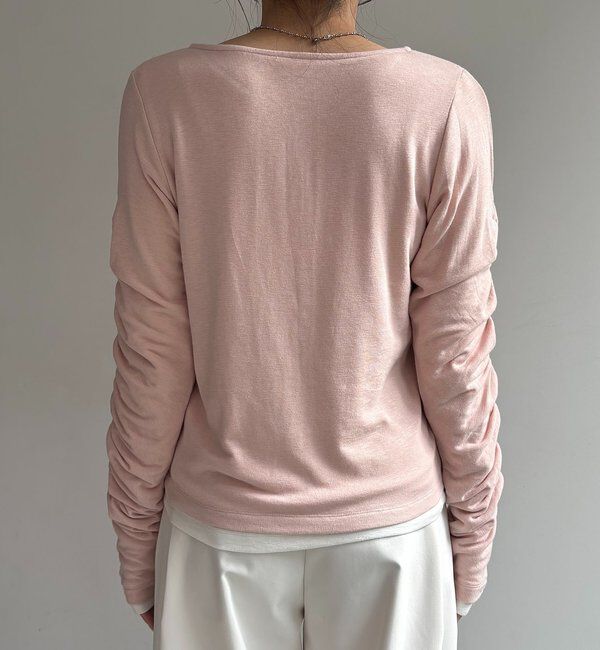  「インナーSET袖ギャザーヘンリーTシャツ」|Tシャツ・カットソー|