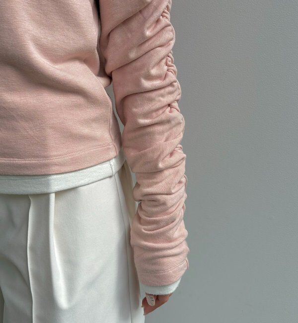  「インナーSET袖ギャザーヘンリーTシャツ」|Tシャツ・カットソー|