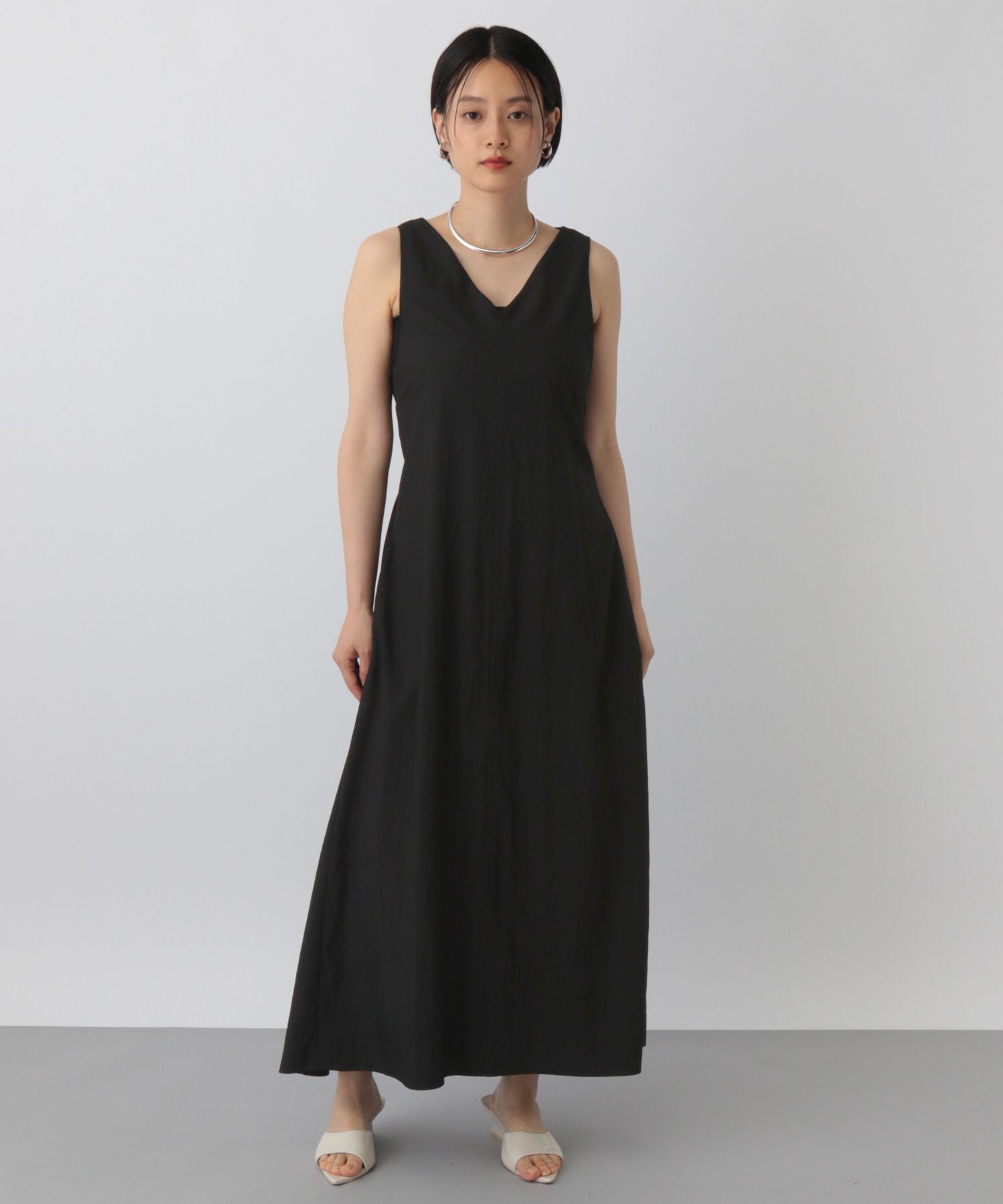 A part by 「バックオープンチェックワンピース」|ワンピース|ブラック