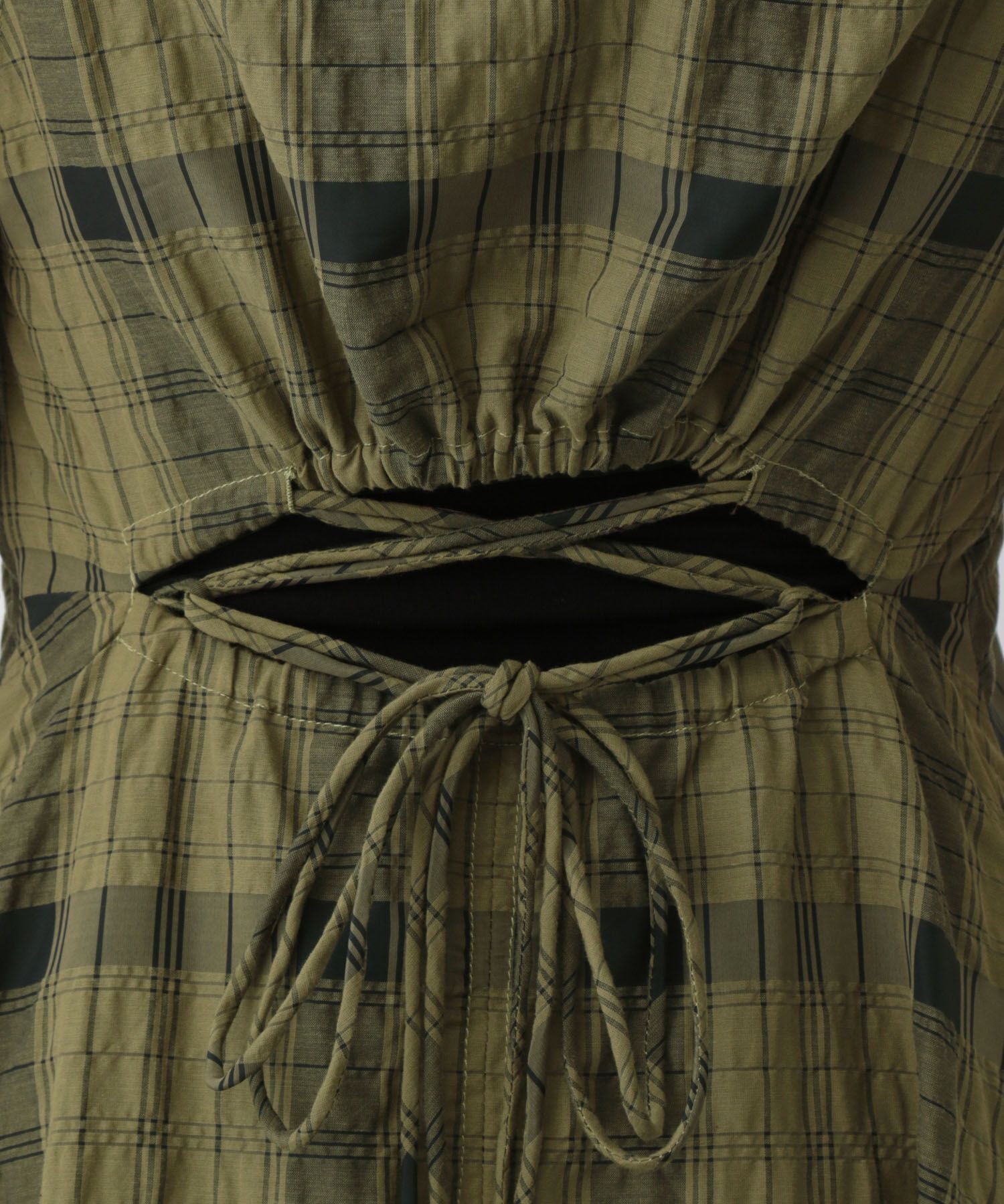 A part by 「バックオープンチェックワンピース」|ワンピース|