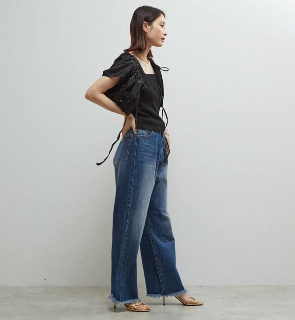 Soffitto「インド綿ドット刺繍ギャザーボレロブラウス」|カーディガン|