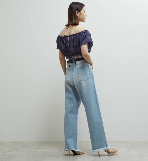 Soffitto「インド綿ドット刺繍ギャザーボレロブラウス」|カーディガン|