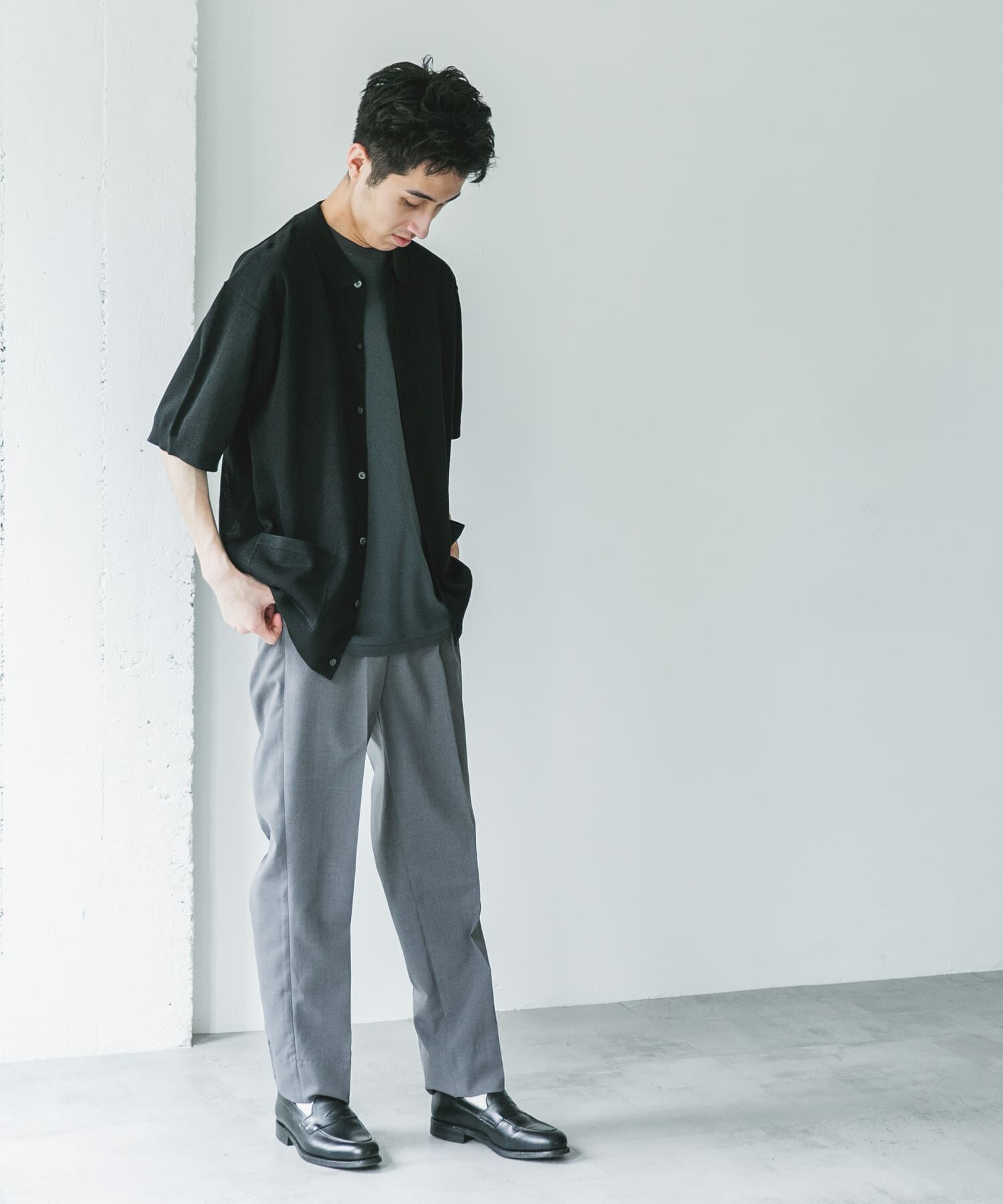 URBAN RESEARCH DOORS「リネンライクショートスリーブシャツカーディガン」|カーディガン|