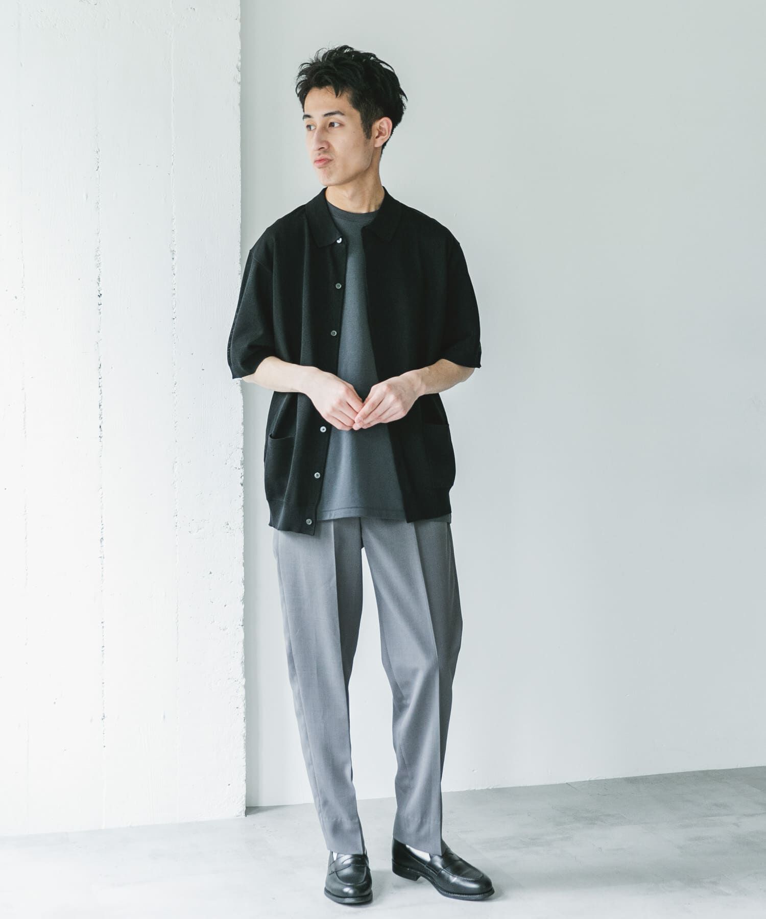 URBAN RESEARCH DOORS「リネンライクショートスリーブシャツカーディガン」|カーディガン|