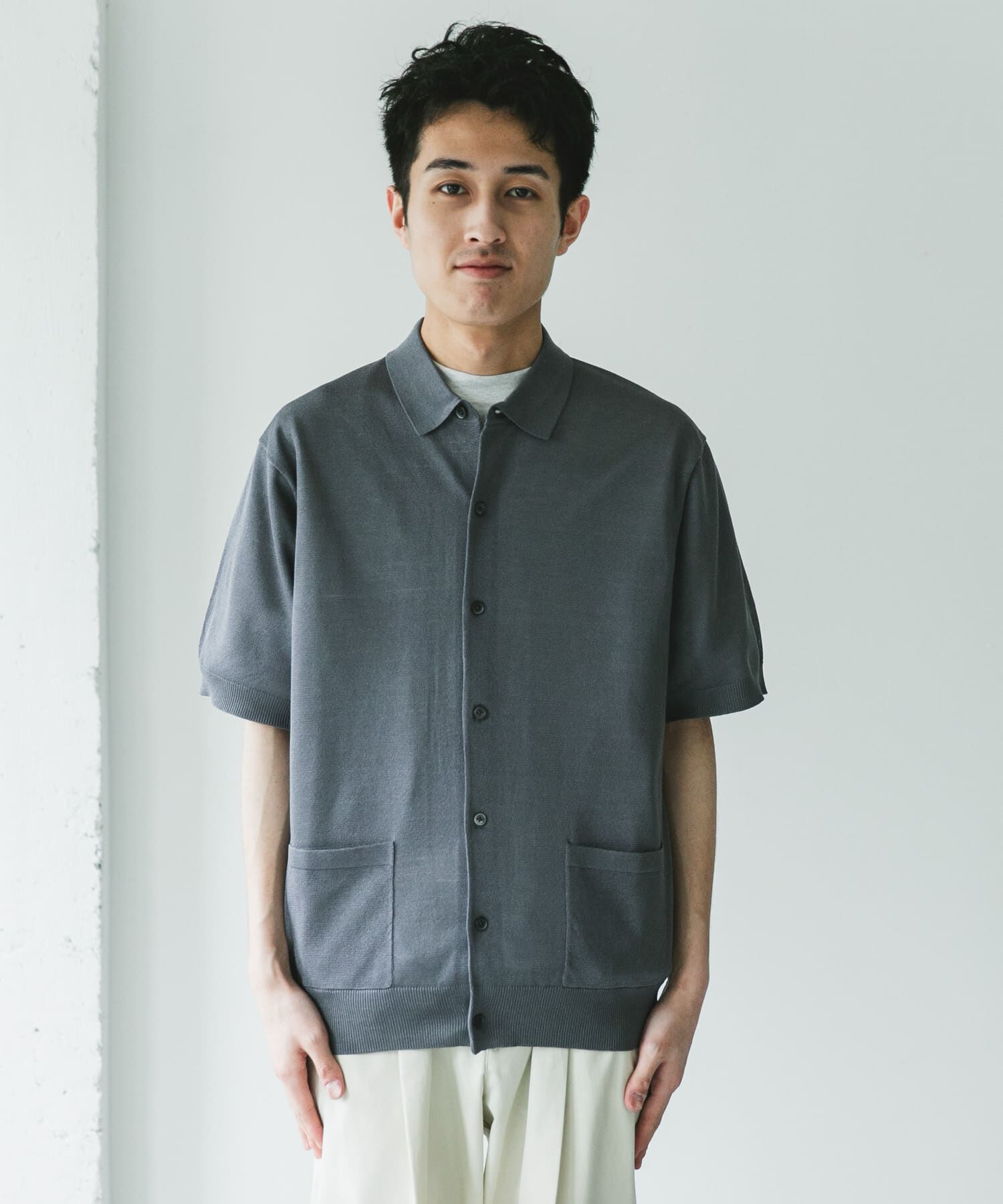 URBAN RESEARCH DOORS「リネンライクショートスリーブシャツカーディガン」|カーディガン|