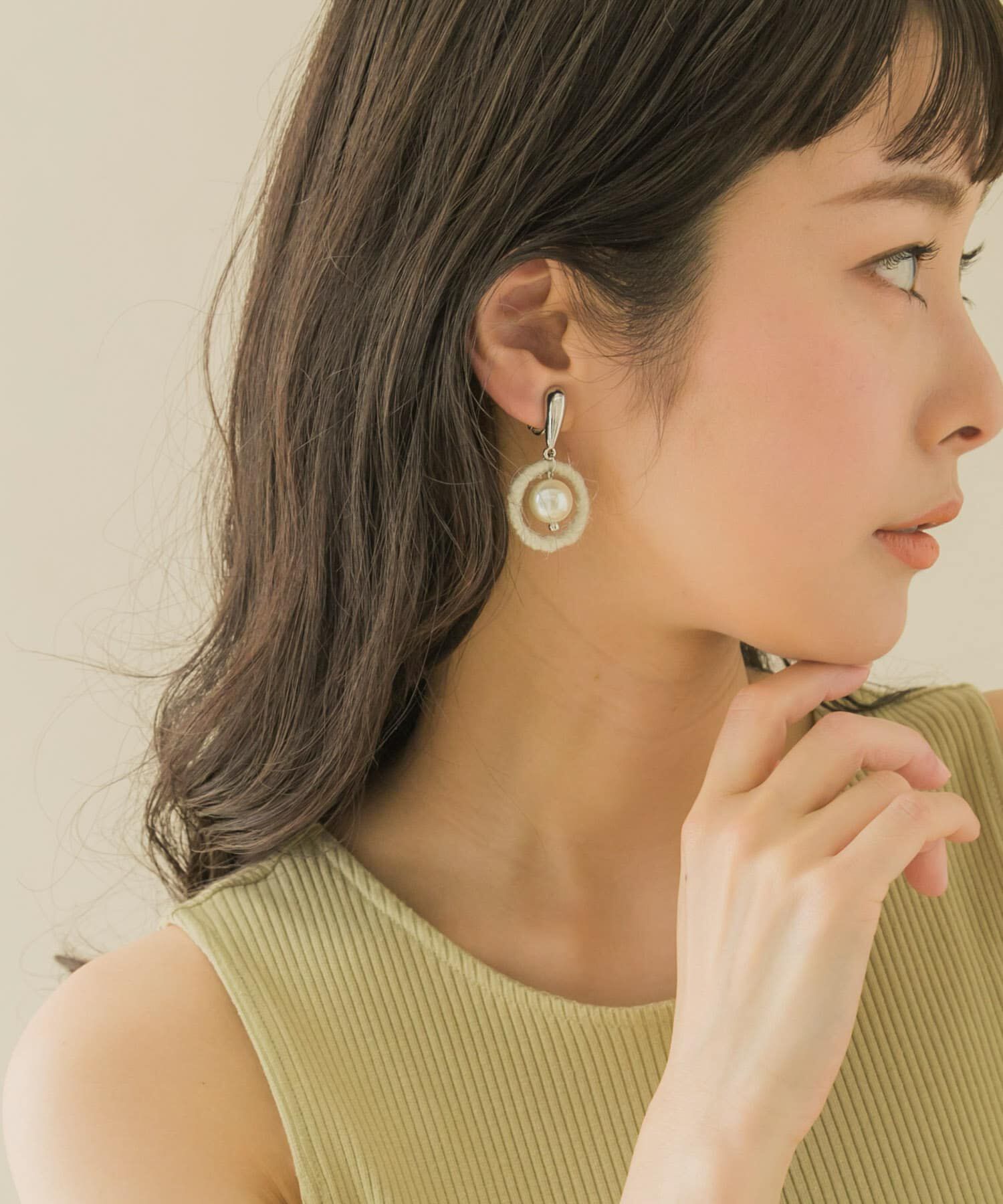 SMELLY「マテリアルサークルパールイヤリング」|イヤリング|