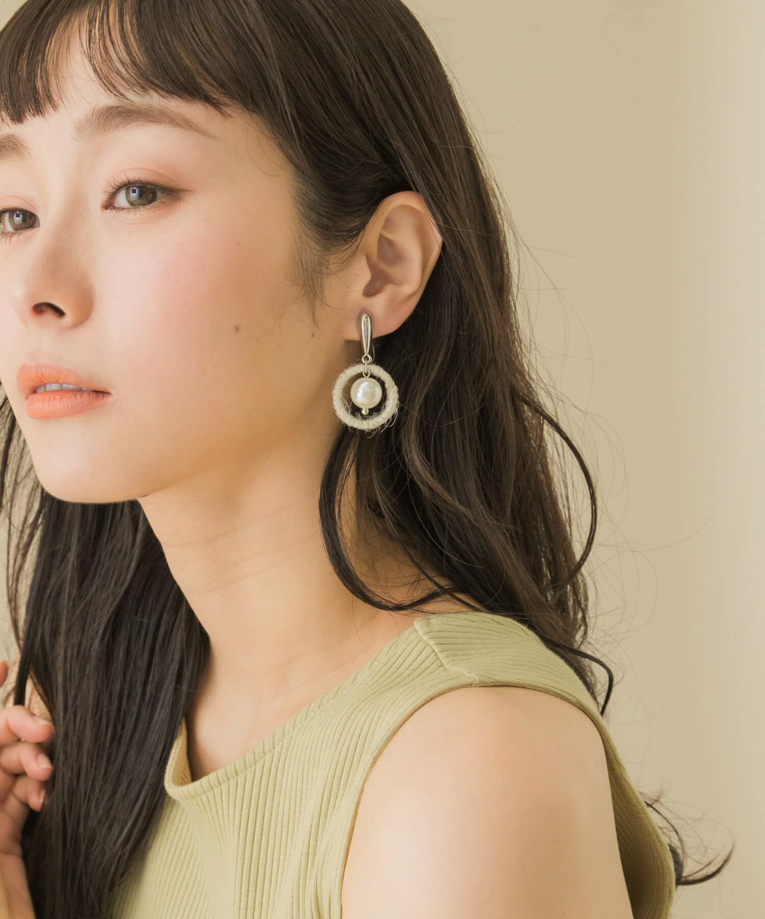 SMELLY「マテリアルサークルパールイヤリング」|イヤリング|