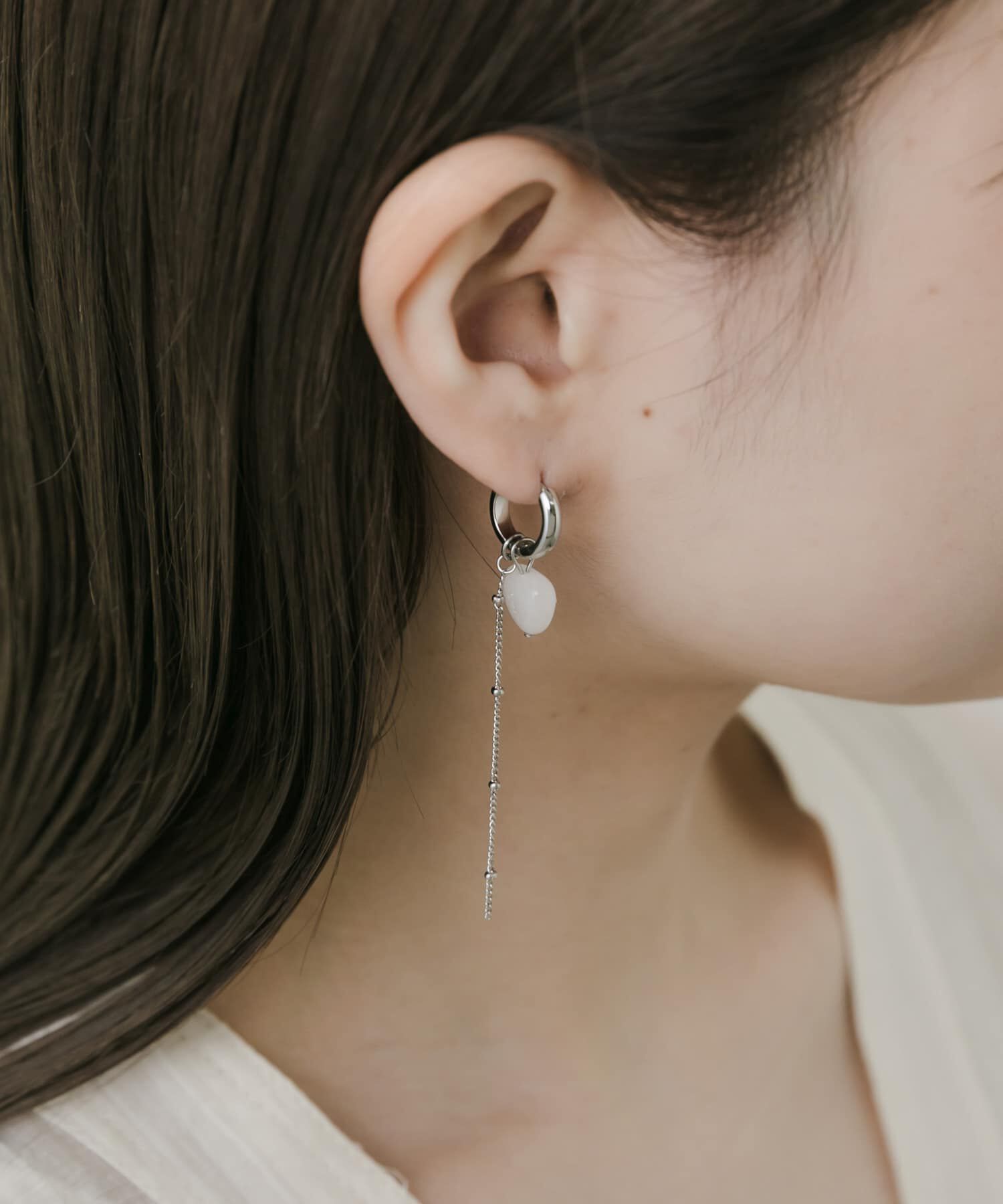 SMELLY「ステンレスハートドロップ2WAYピアス」|ピアス|