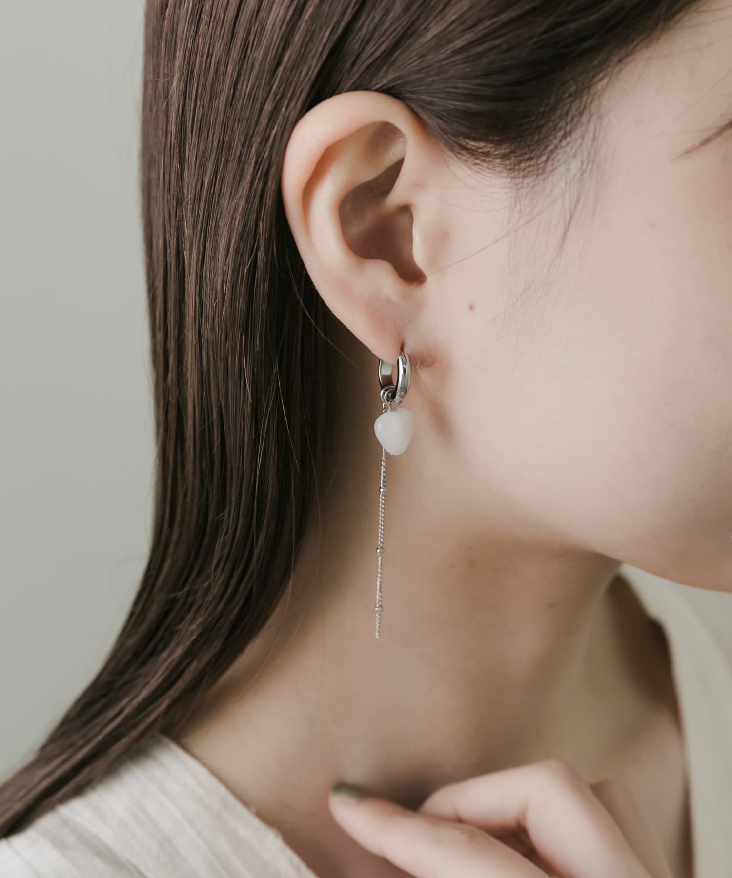 SMELLY「ステンレスハートドロップ2WAYピアス」|ピアス|