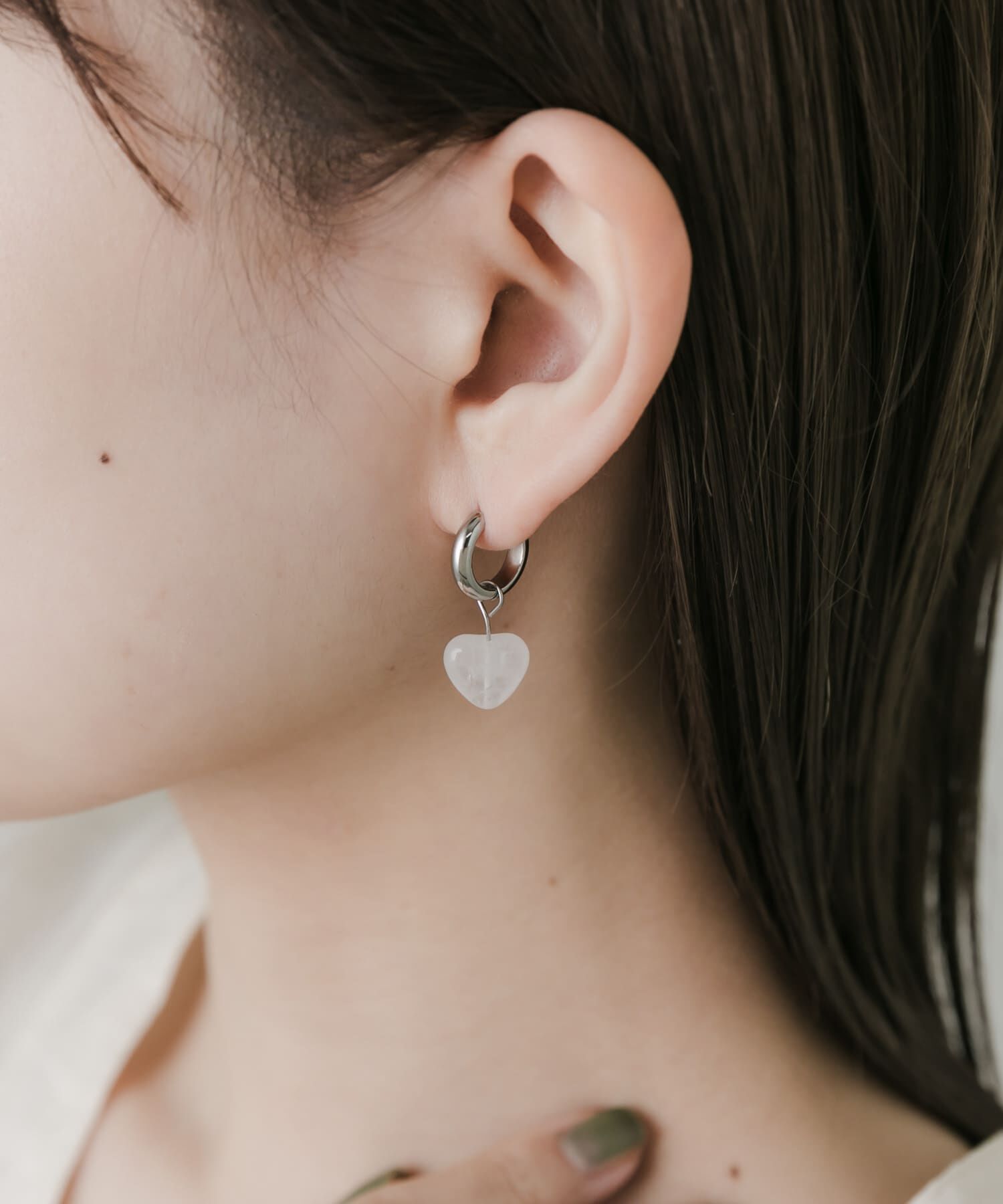 SMELLY「ステンレスハートドロップ2WAYピアス」|ピアス|