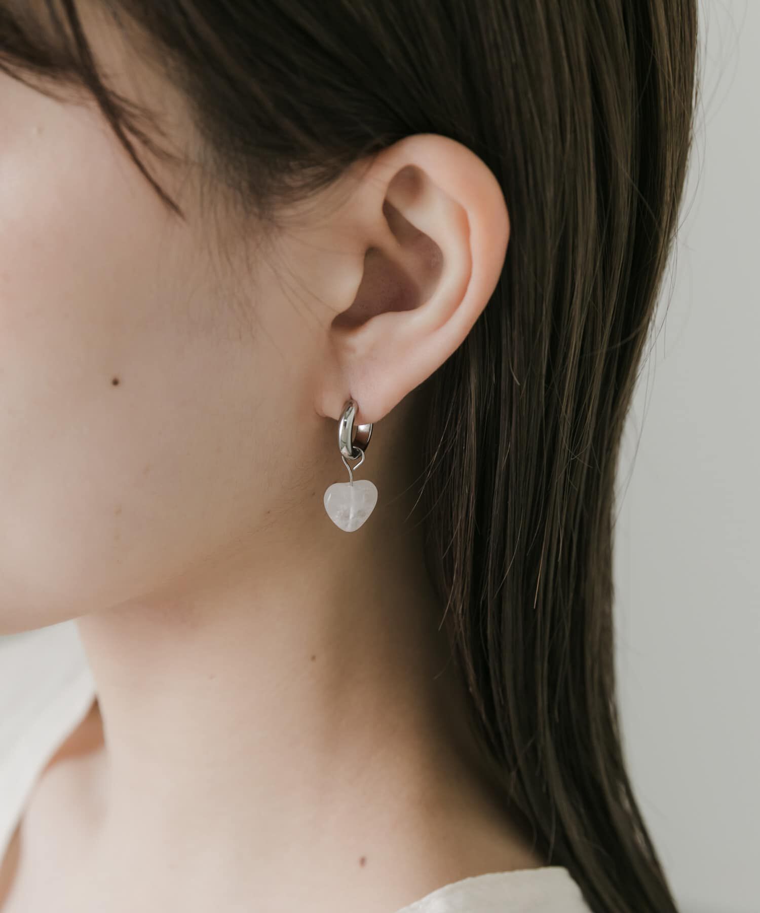 SMELLY「ステンレスハートドロップ2WAYピアス」|ピアス|