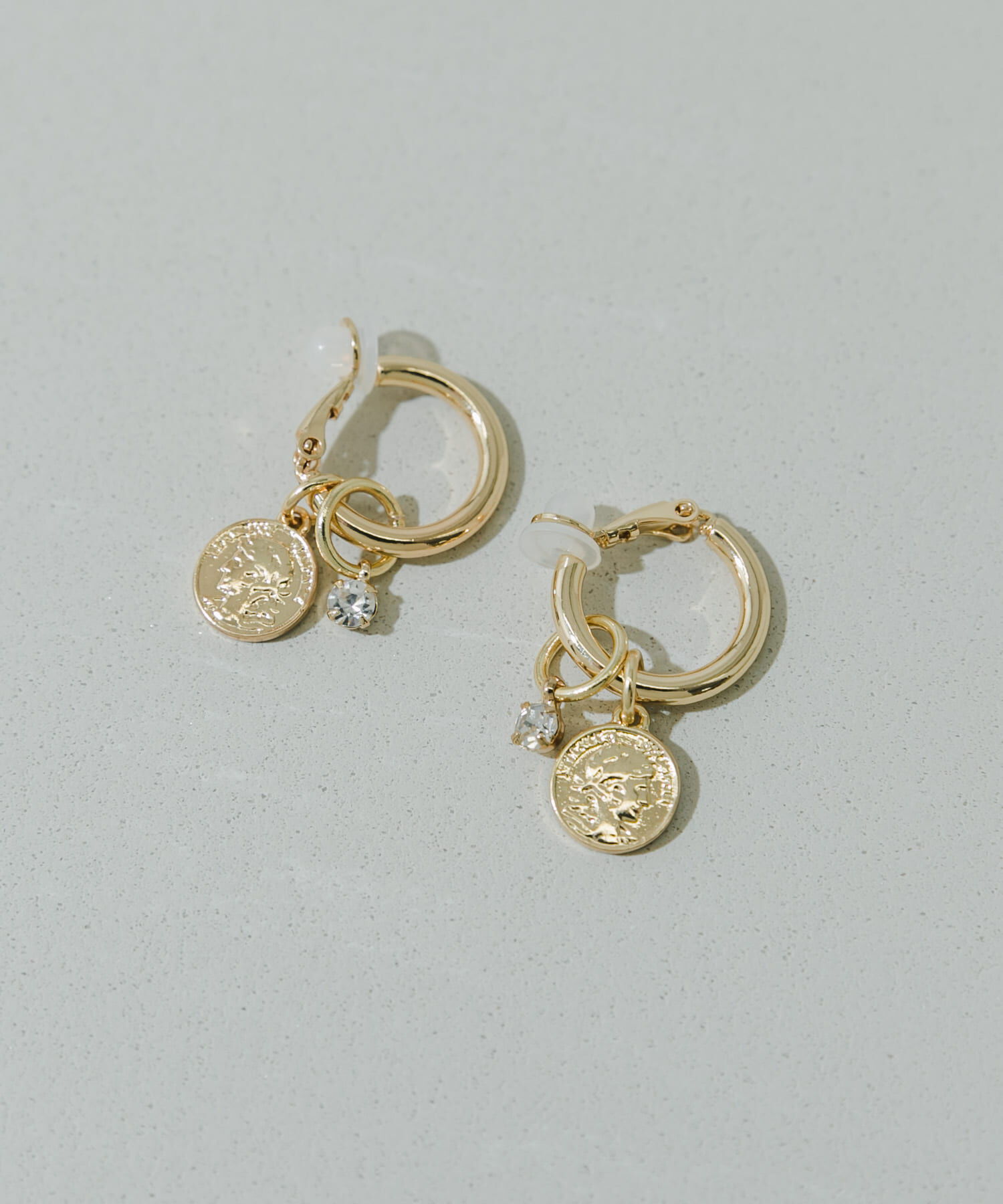 SMELLY「コインガラスフープマルチWAYイヤリング」|イヤリング|ゴールド