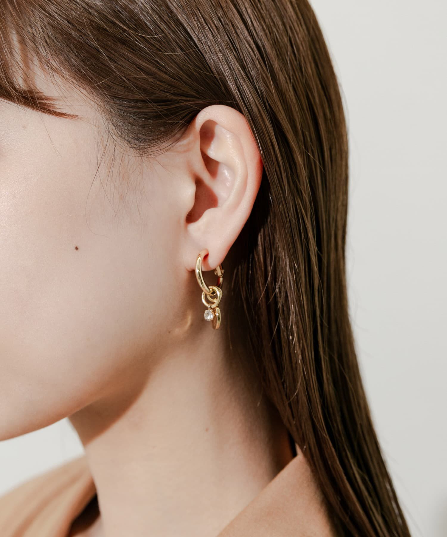 SMELLY「コインガラスフープマルチWAYイヤリング」|イヤリング|