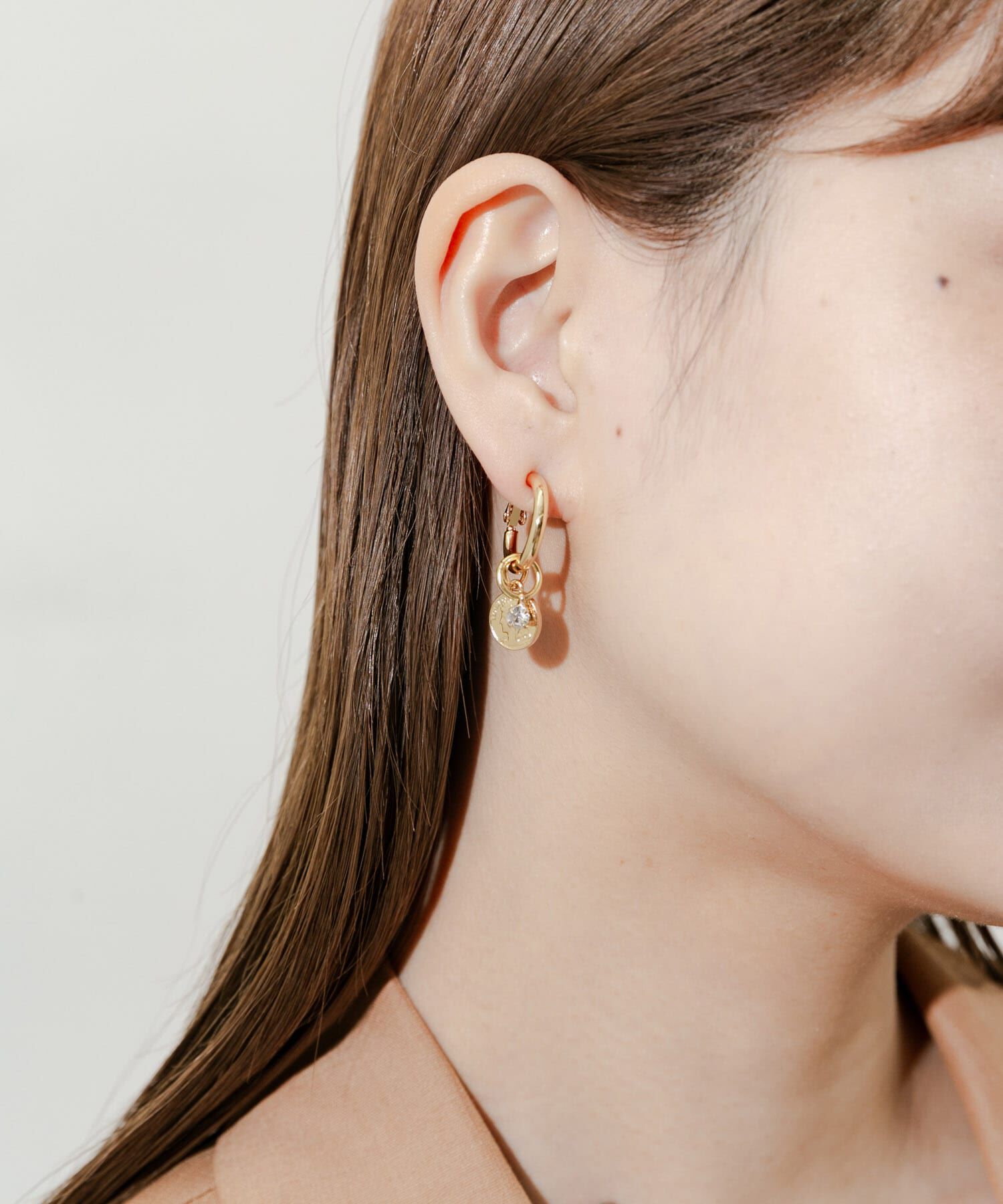 SMELLY「コインガラスフープマルチWAYイヤリング」|イヤリング|