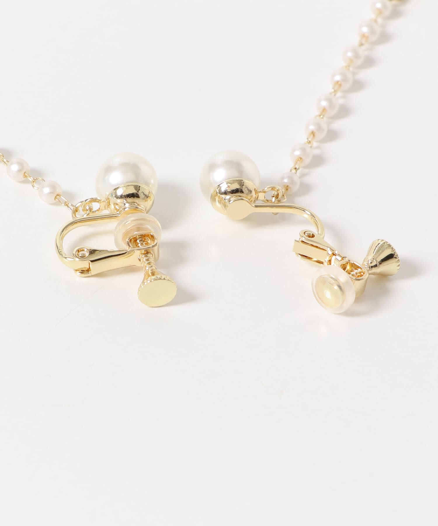 SMELLY「パールグラデーションチェーンイヤリング」|イヤリング|