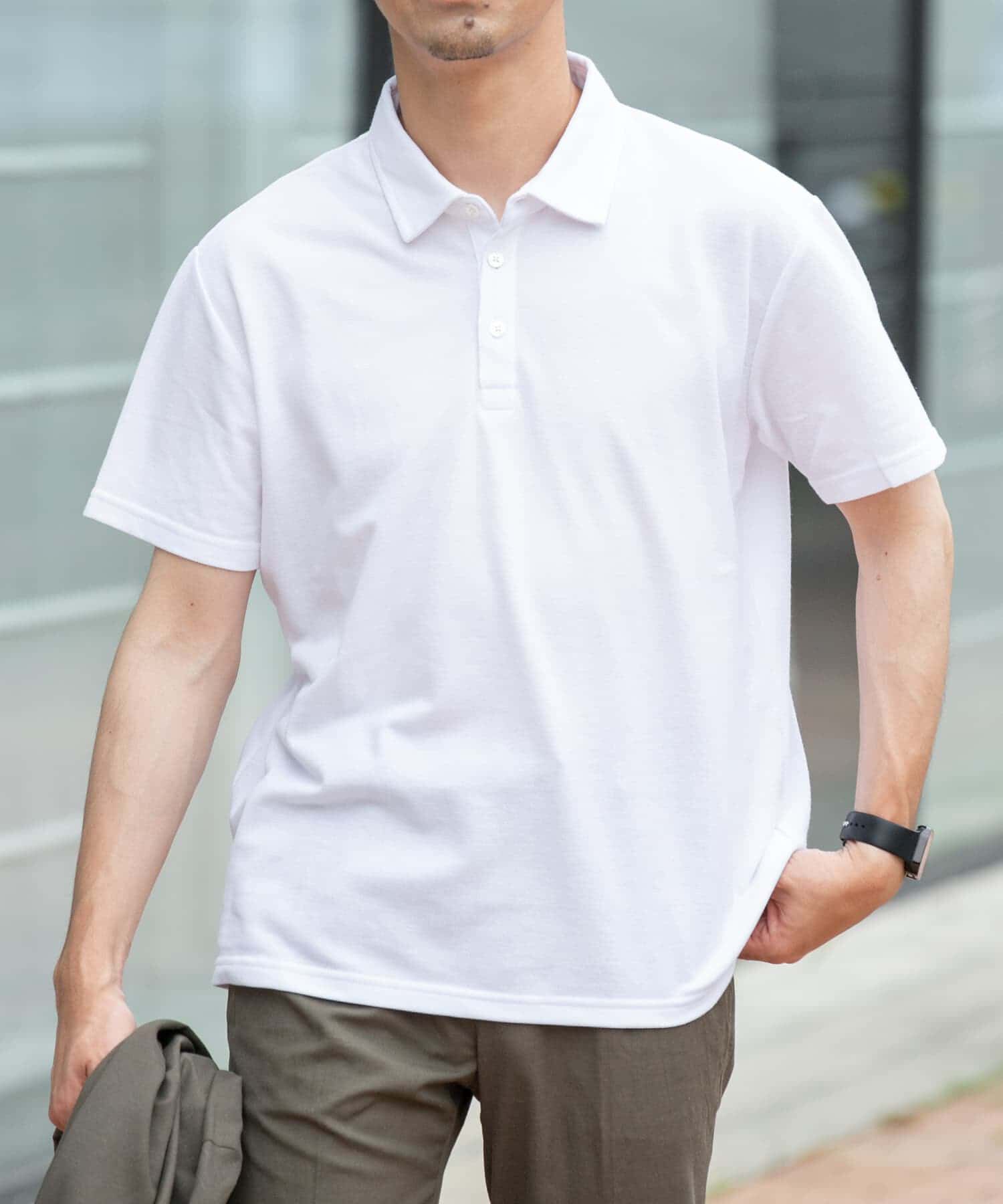 URBAN RESEARCH ROSSO「『XLサイズあり』ハイパフォーマンス鹿の子ポロシャツ」|ポロシャツ|ホワイト