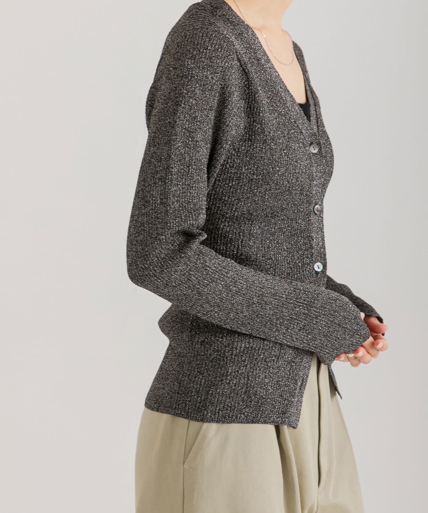 URBAN RESEARCH「ラメリブニットカーディガン」|カーディガン|