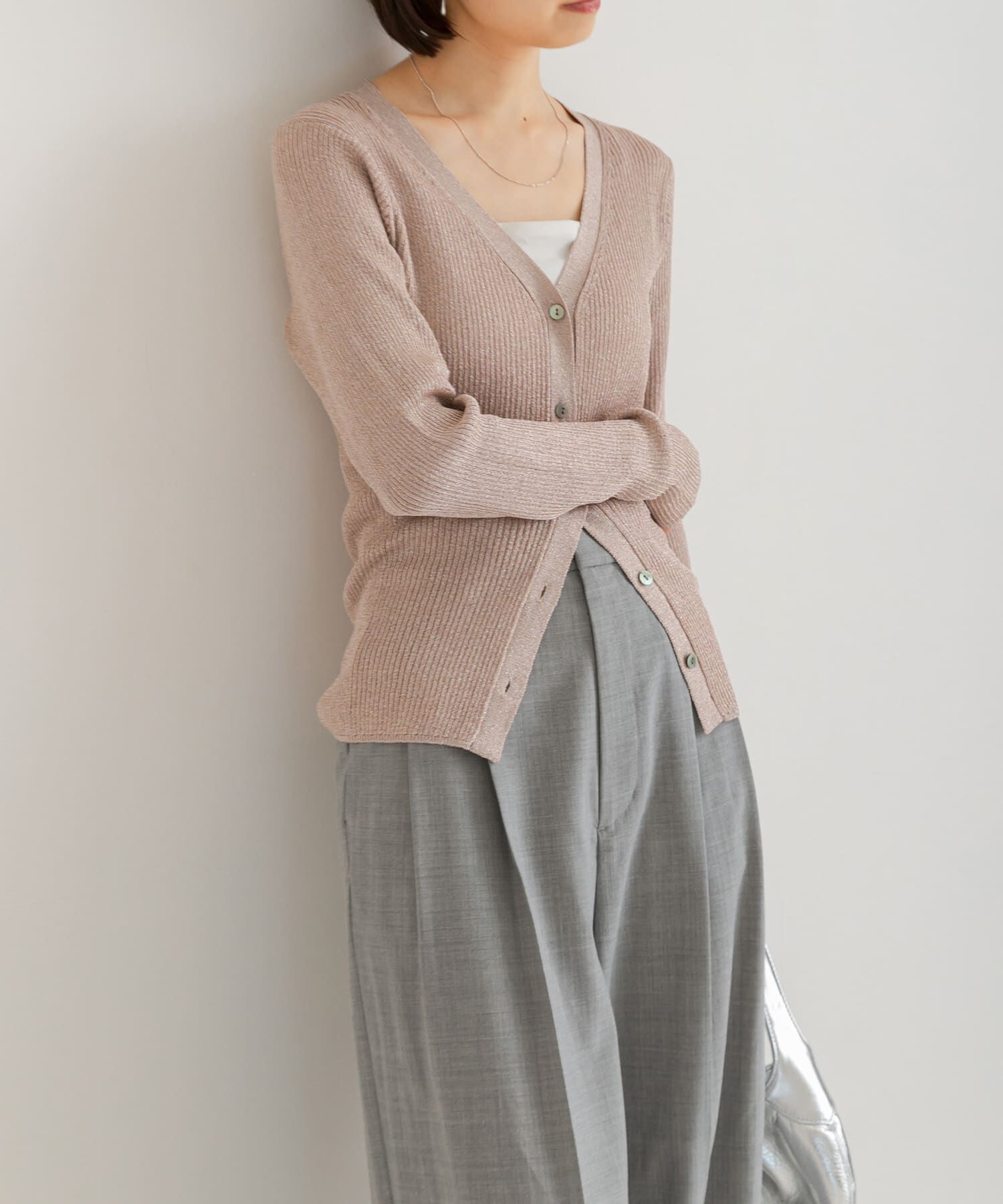 URBAN RESEARCH「ラメリブニットカーディガン」|カーディガン|