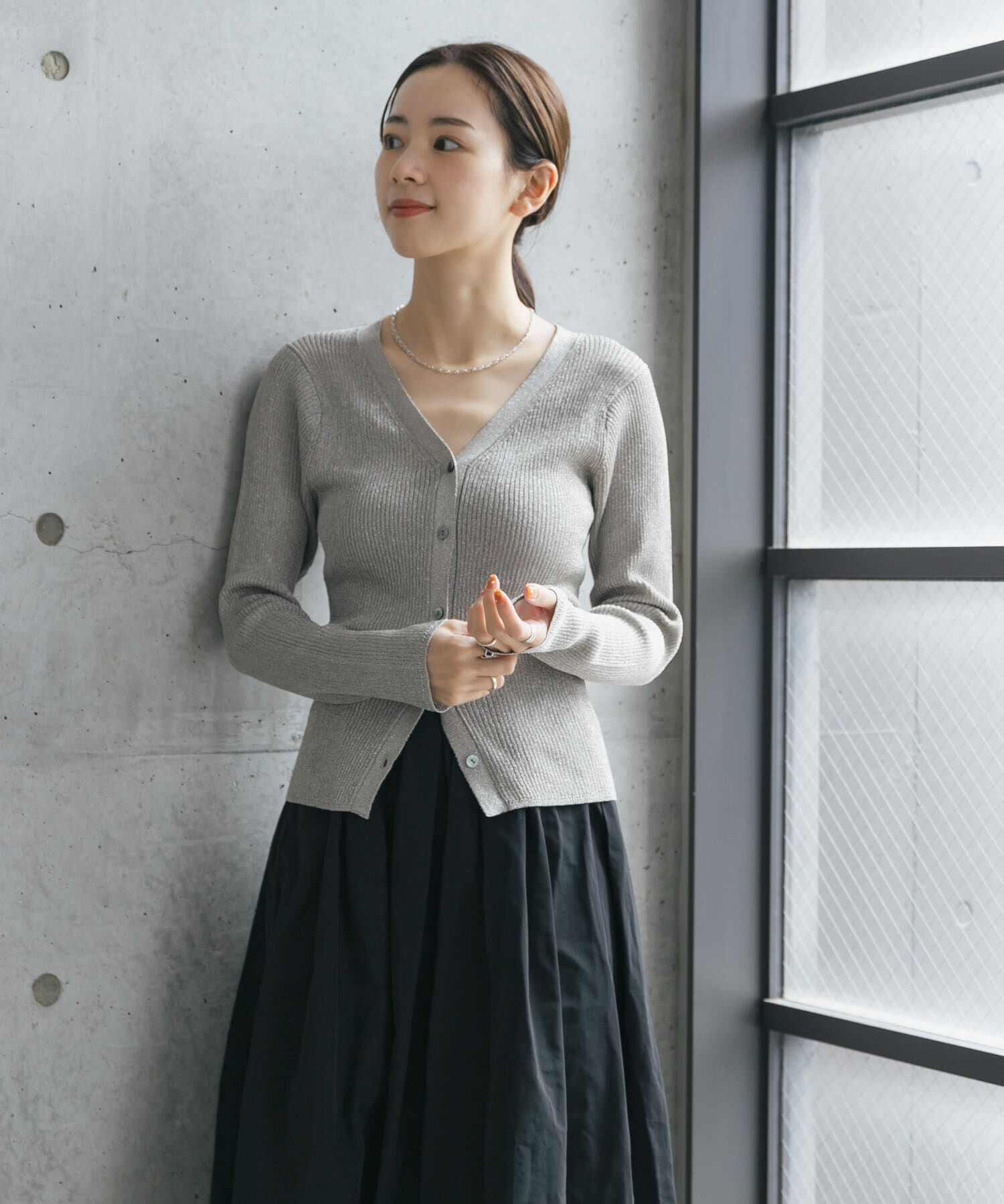 URBAN RESEARCH「ラメリブニットカーディガン」|カーディガン|