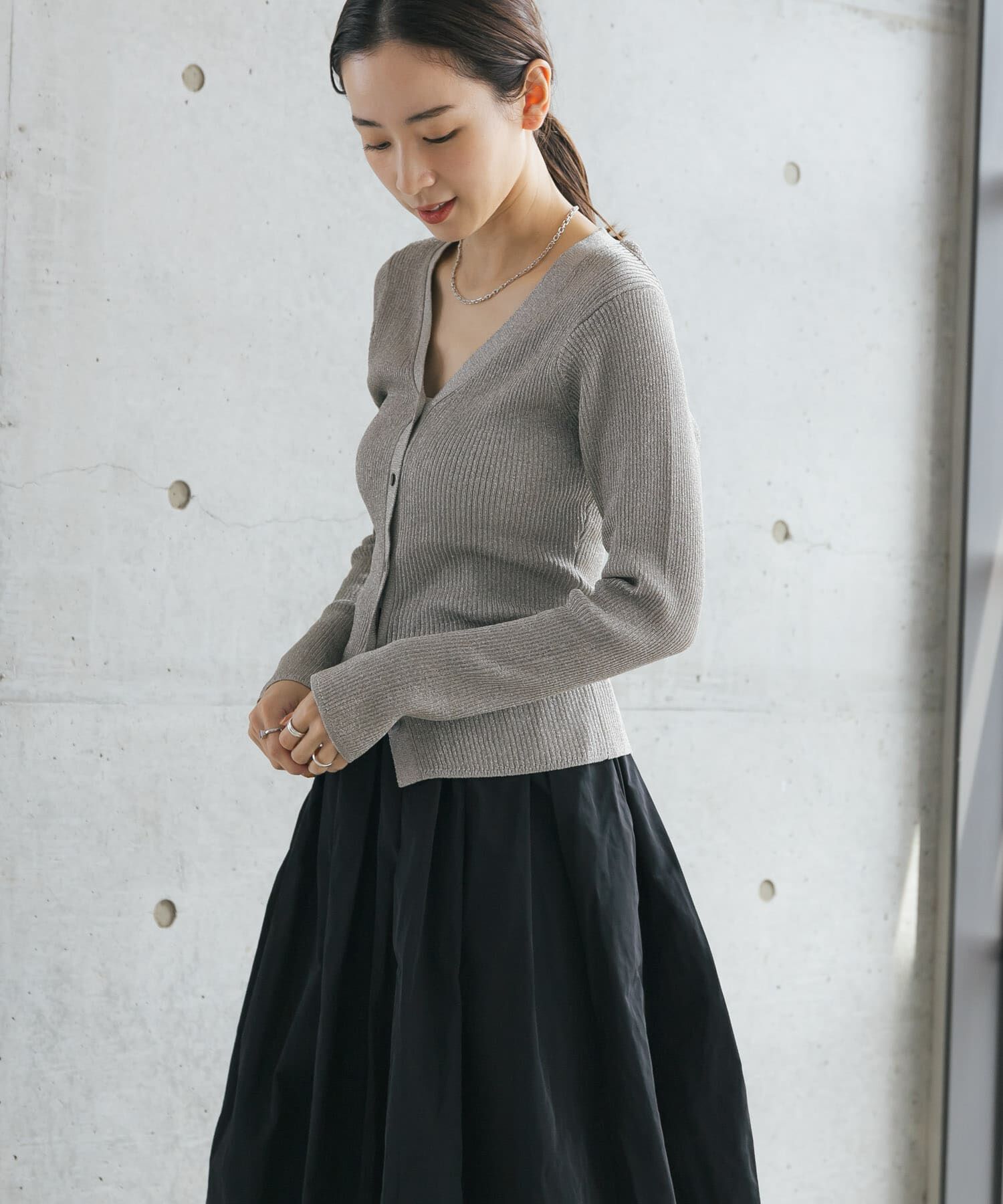 URBAN RESEARCH「ラメリブニットカーディガン」|カーディガン|