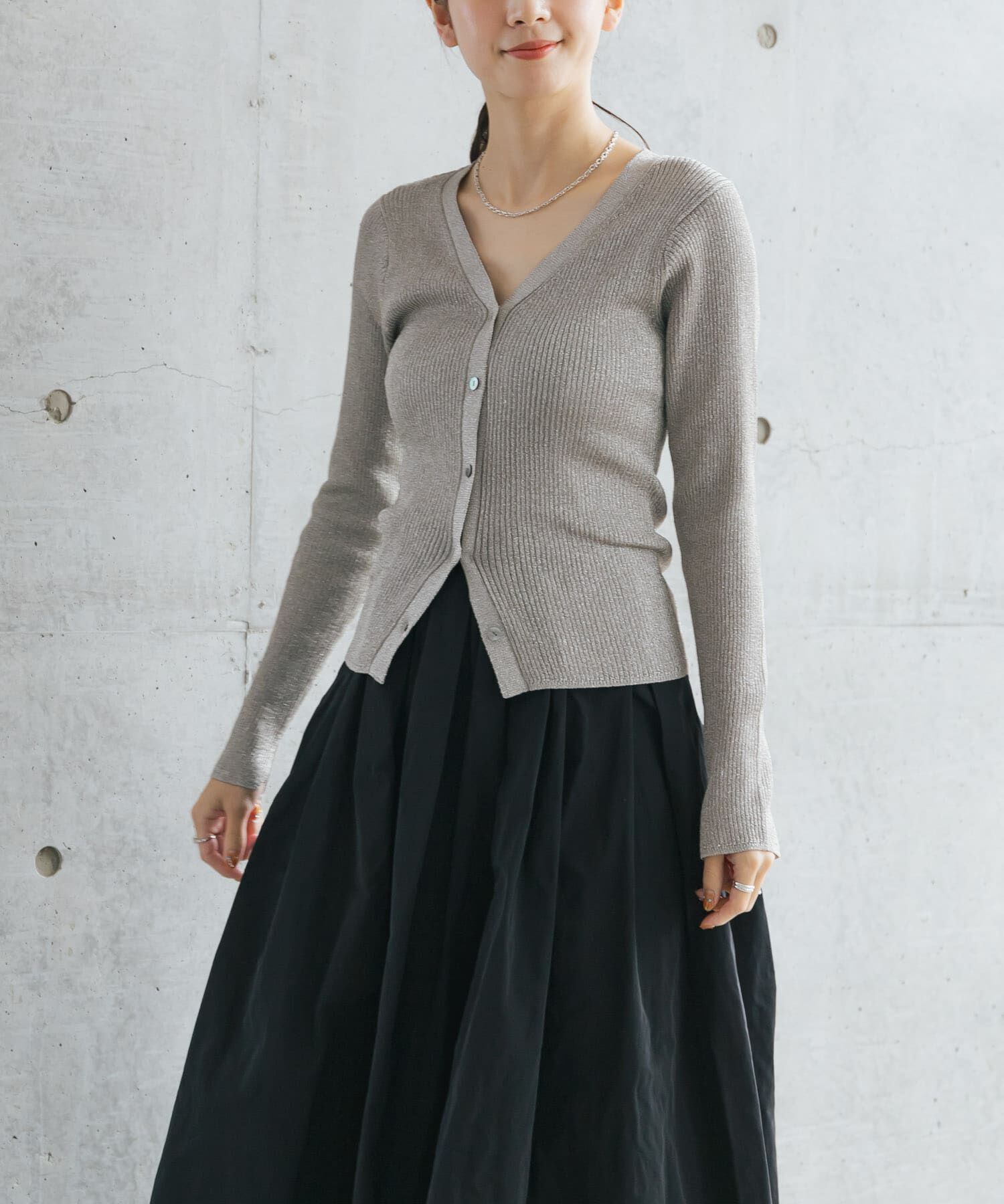 URBAN RESEARCH「ラメリブニットカーディガン」|カーディガン|