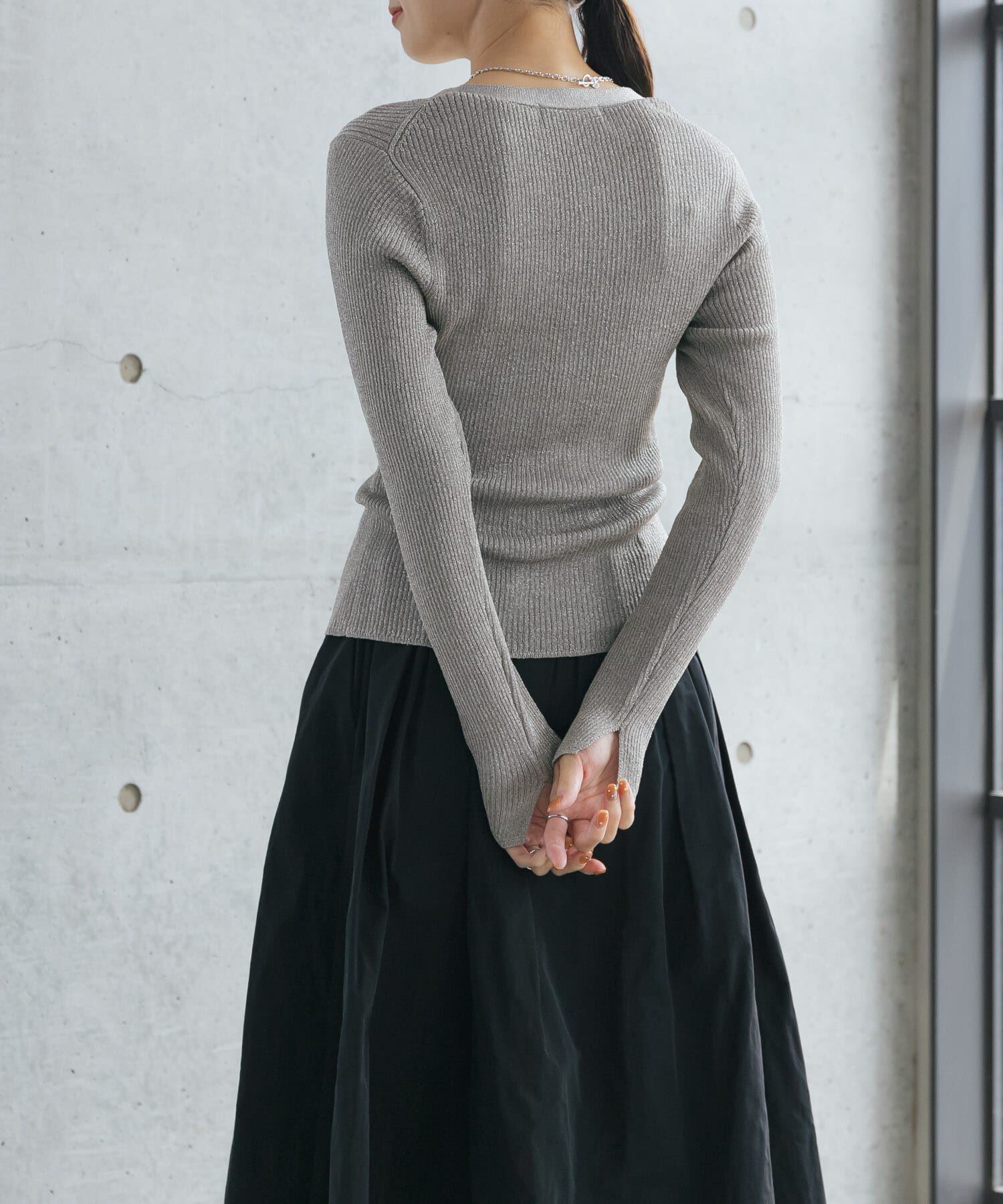 URBAN RESEARCH「ラメリブニットカーディガン」|カーディガン|