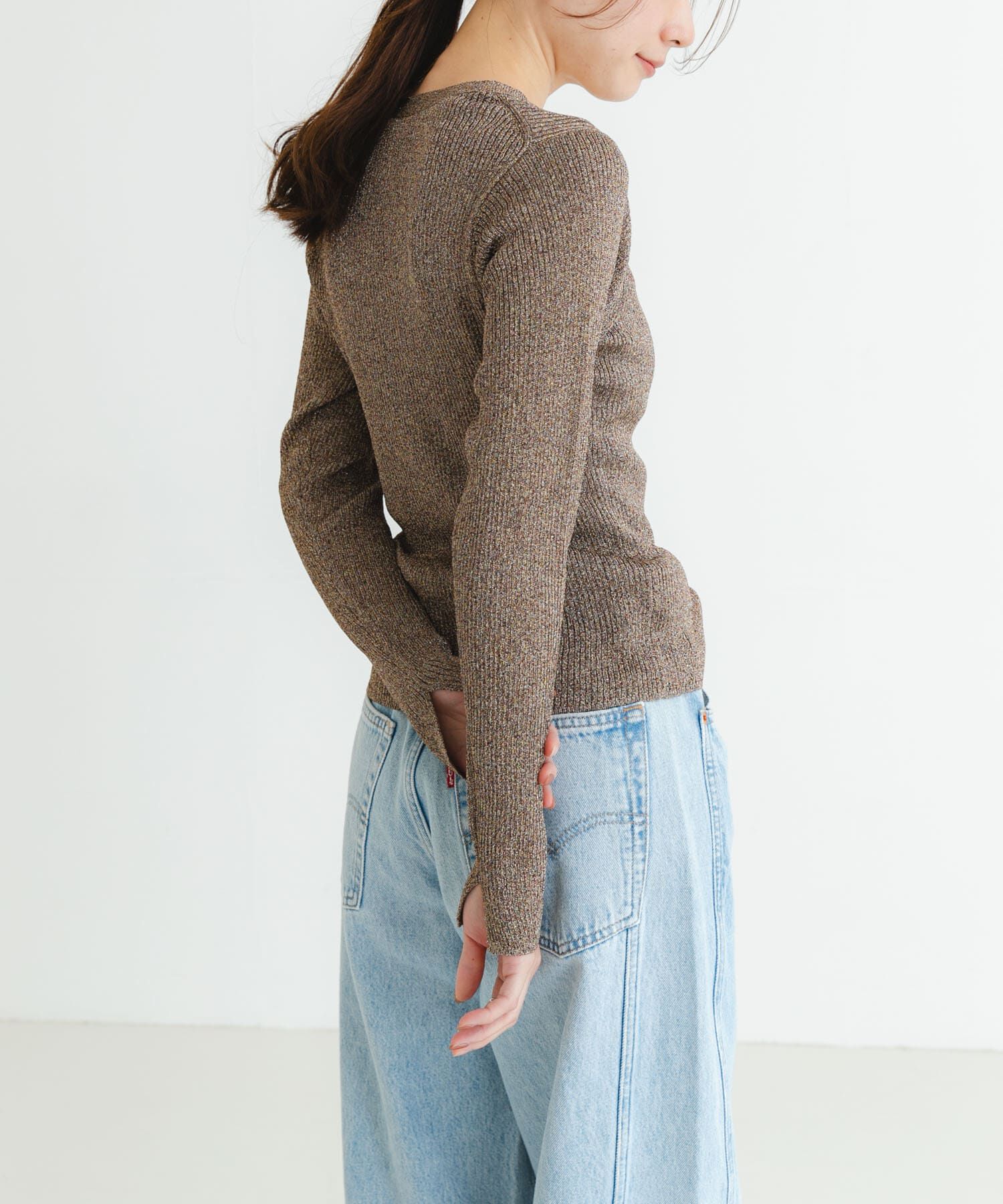 URBAN RESEARCH「ラメリブニットカーディガン」|カーディガン|