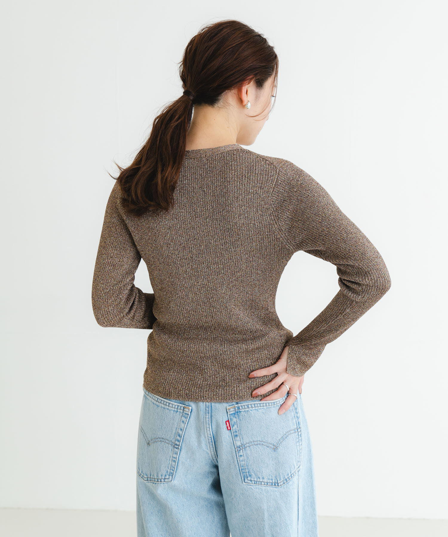 URBAN RESEARCH「ラメリブニットカーディガン」|カーディガン|