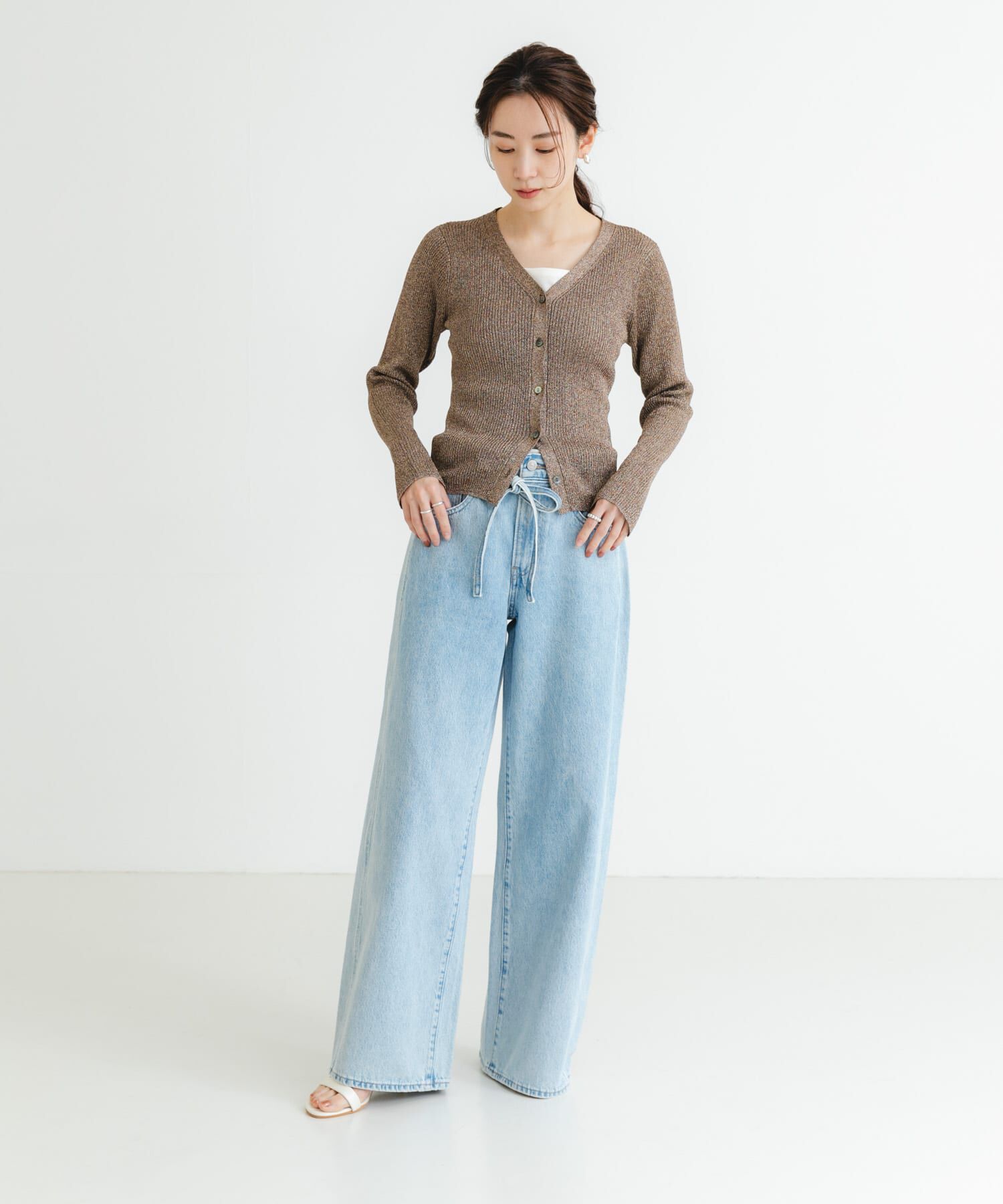 URBAN RESEARCH「ラメリブニットカーディガン」|カーディガン|