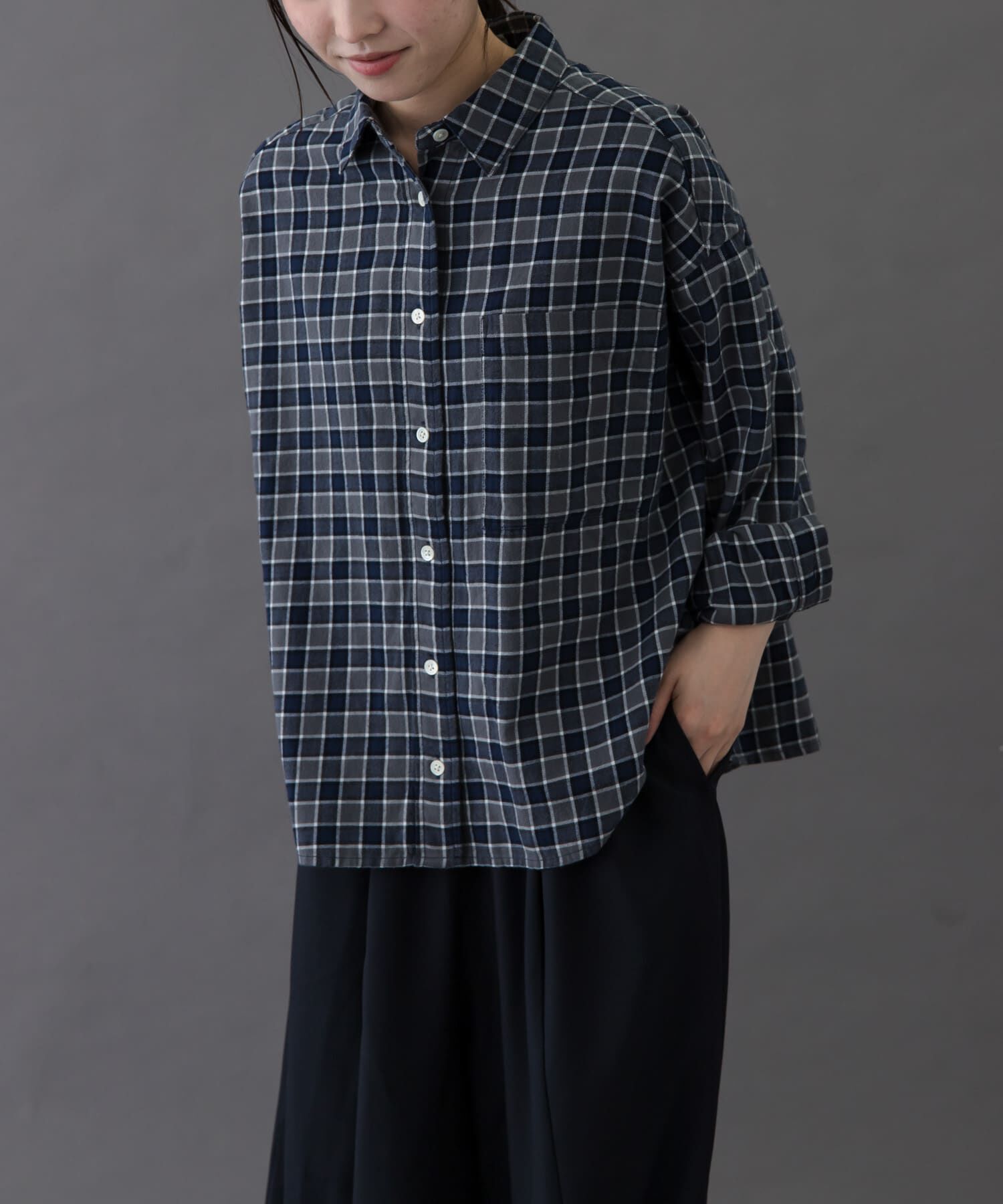 URBAN RESEARCH DOORS「FORK&SPOON　ネルチェックシャツ」|シャツ・ブラウス|