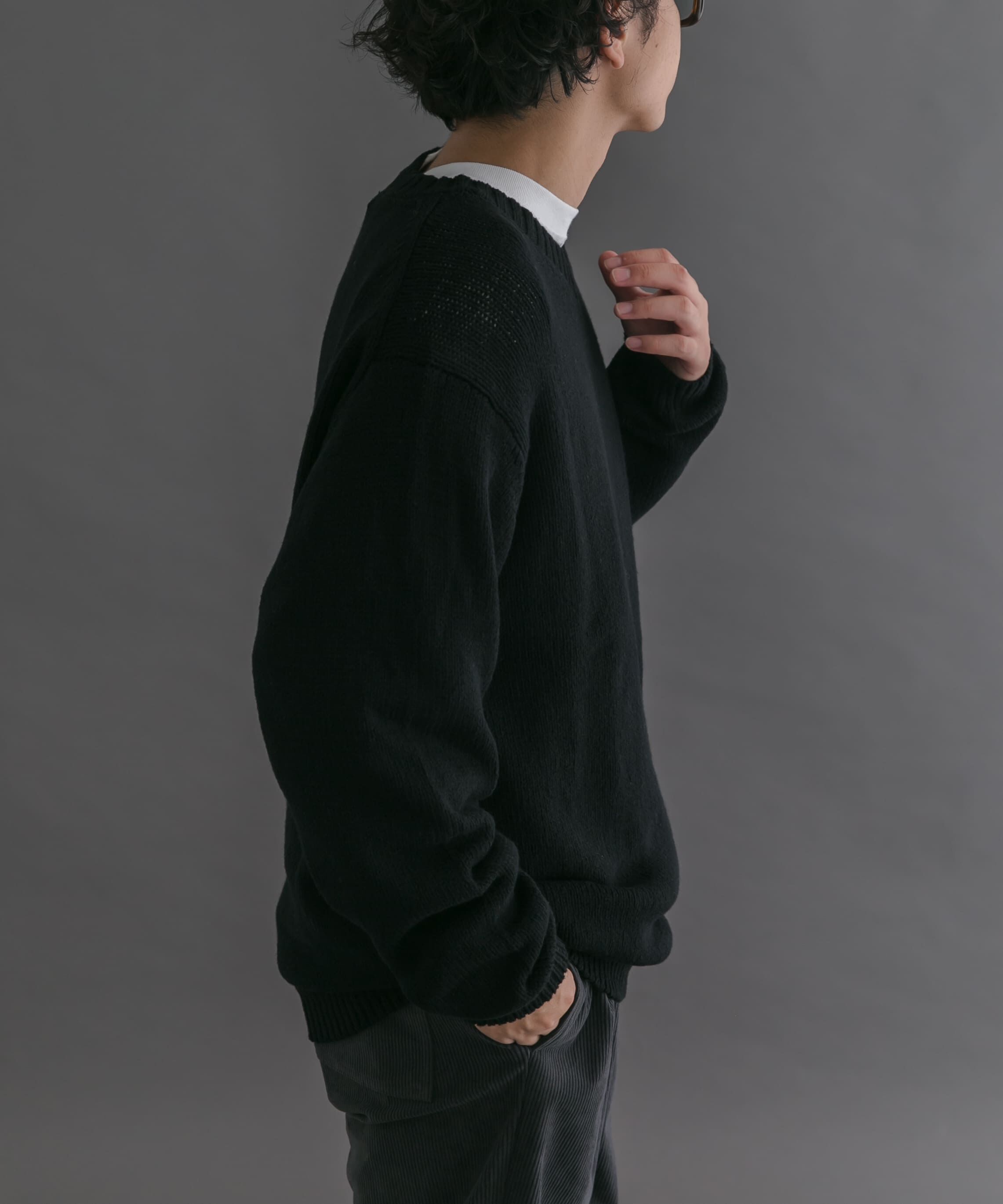 URBAN RESEARCH DOORS「FORK&SPOON　コットンウールVネックニット」|ニット・セーター|