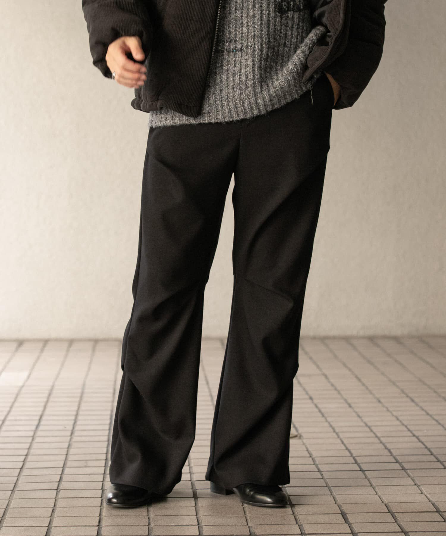 SENSE OF PLACE by URBAN RESEARCH「ウールライクランダムタックパンツ」|その他|ブラック