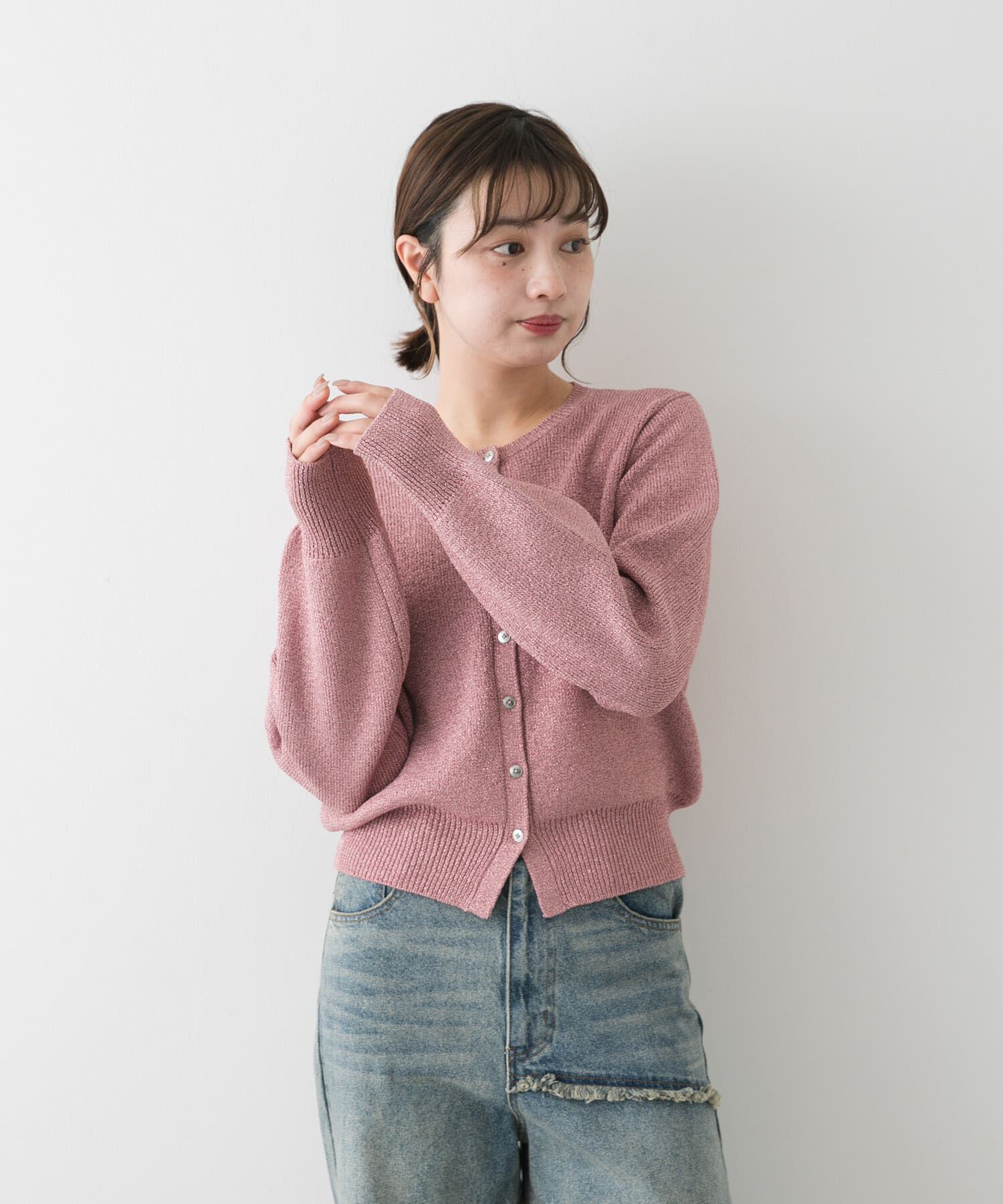 SENSE OF PLACE by URBAN RESEARCH「『洗濯可』グリッターカーディガン」|カーディガン|