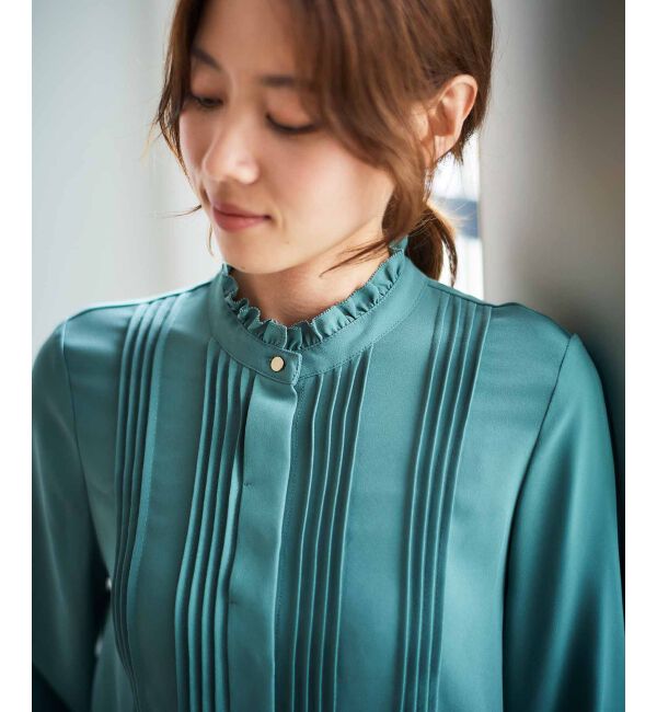 le.coeur blanc「ジョーゼットピンタックフリルブラウス」|シャツ・ブラウス|