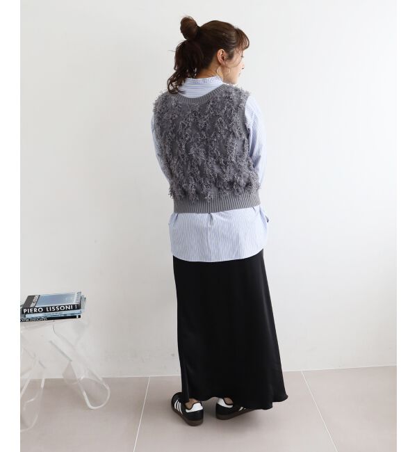  「《WEB・一部店舗限定》ALリボンヤーンベスト」|ベスト・ジレ|