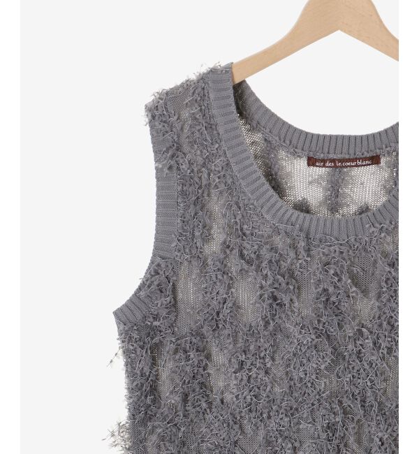  「《WEB・一部店舗限定》ALリボンヤーンベスト」|ベスト・ジレ|