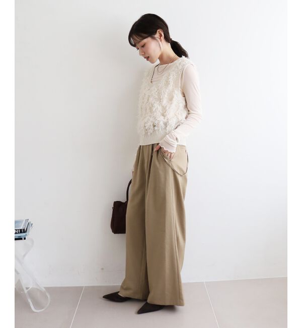  「《WEB・一部店舗限定》ALリボンヤーンベスト」|ベスト・ジレ|