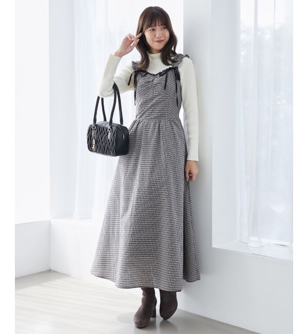 MAJESTICLEGON「2wayリボンチェックワンピース」|ワンピース|