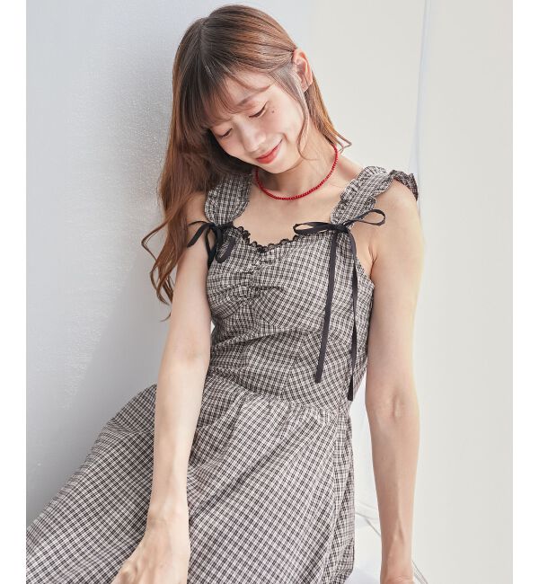 MAJESTICLEGON「2wayリボンチェックワンピース」|ワンピース|