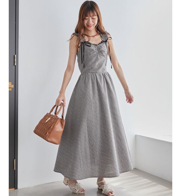 MAJESTICLEGON「2wayリボンチェックワンピース」|ワンピース|