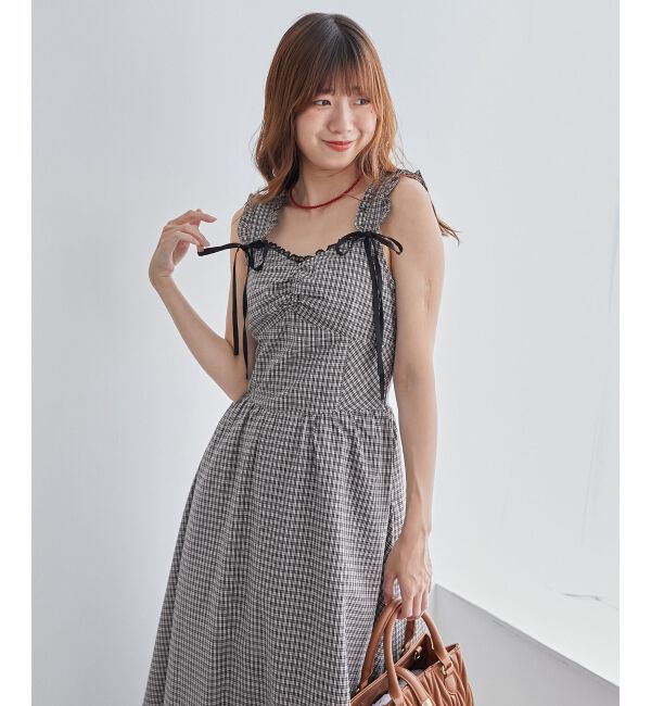 MAJESTICLEGON「2wayリボンチェックワンピース」|ワンピース|
