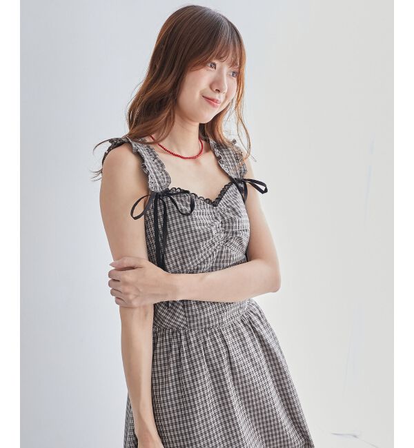 MAJESTICLEGON「2wayリボンチェックワンピース」|ワンピース|