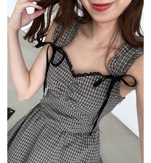 MAJESTICLEGON「2wayリボンチェックワンピース」|ワンピース|