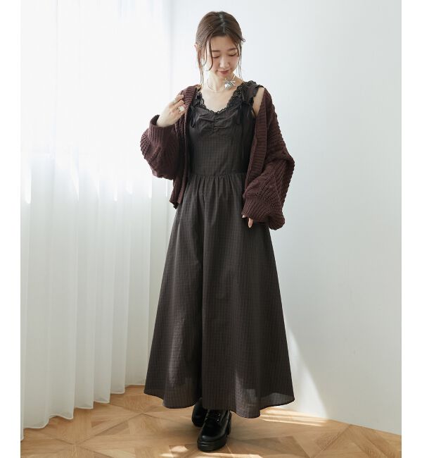 MAJESTICLEGON「2wayリボンチェックワンピース」|ワンピース|