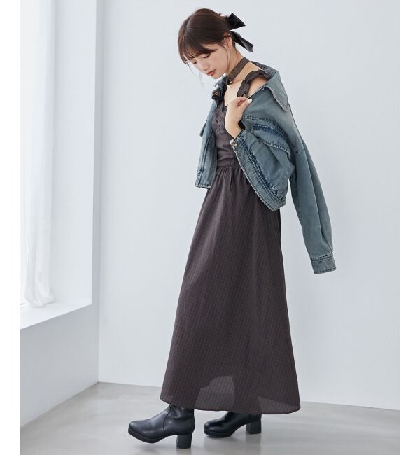 MAJESTICLEGON「2wayリボンチェックワンピース」|ワンピース|