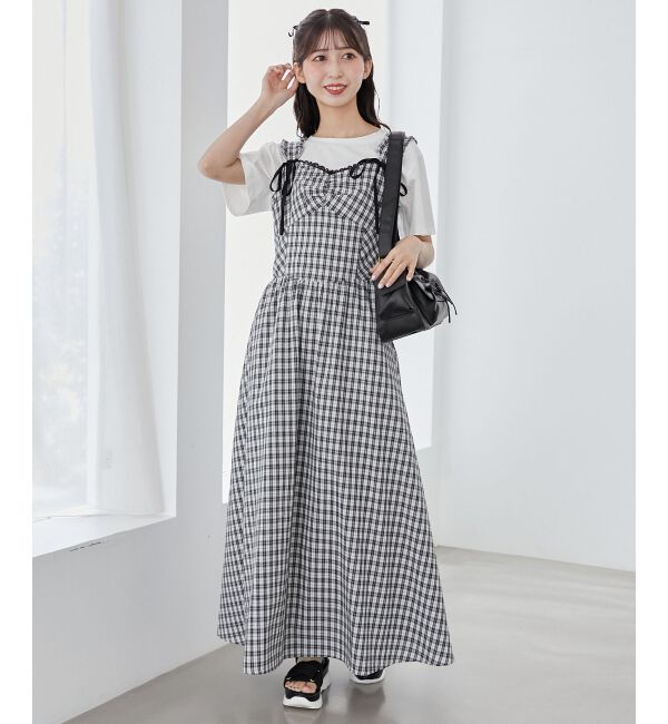 MAJESTICLEGON「2wayリボンチェックワンピース」|ワンピース|