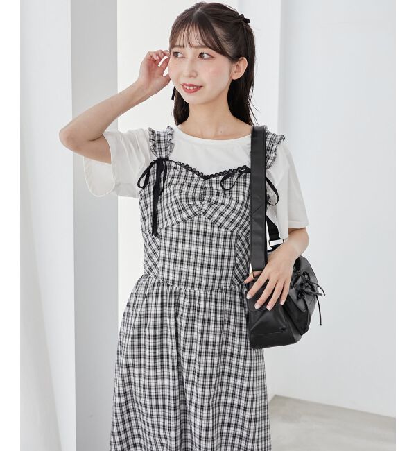 MAJESTICLEGON「2wayリボンチェックワンピース」|ワンピース|